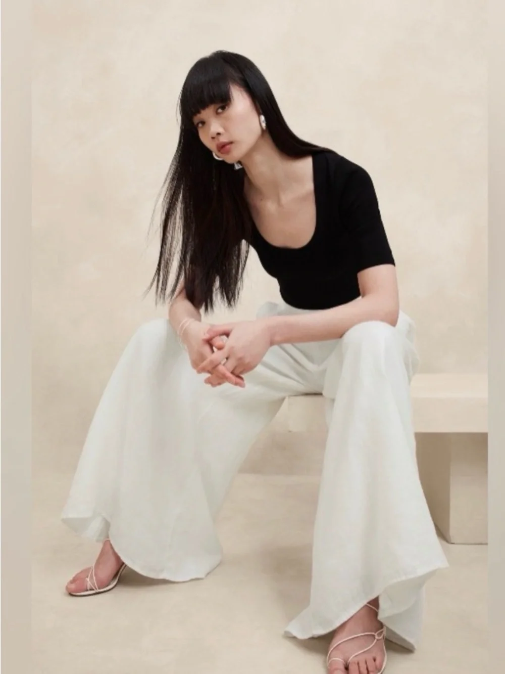 Banana Republic Lina Linen Ultra Wide-Leg Trousers